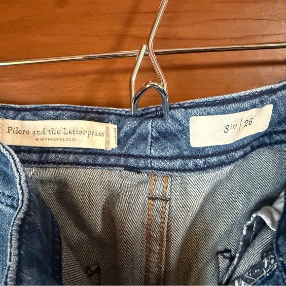 Pilcro Anthropologie Carpenter Relaxed Jeans Demin Sz 26 2 Medium Wash Straight - Picture 2 of 12